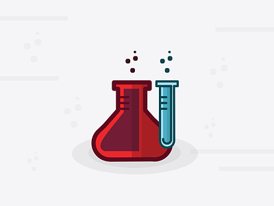 Test appboy beaker blue bubbles icon iconogrpahy measure red test tube vector