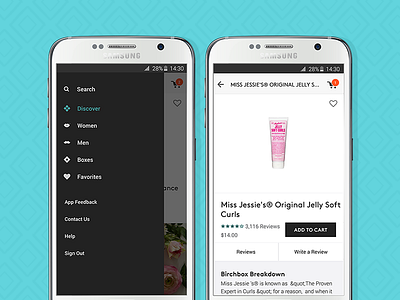 Birchbox Android Layout android app galaxy ui