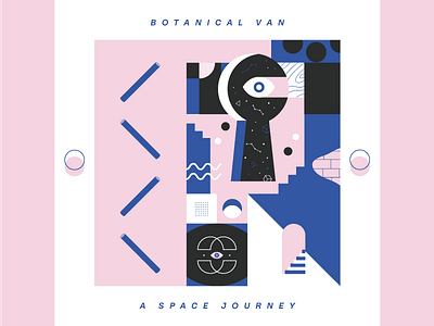 A Space Journey - Cover Artwork album album artwork band botanical design ep flat graphic design illustration logo typography van