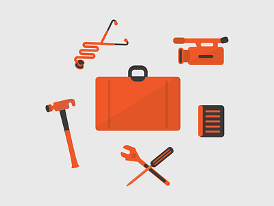 Work Icons brief case camera hammer icons work wrench