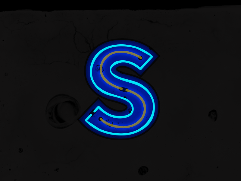 ESSE glow letter neon sign signage texture type