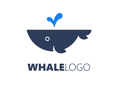 Whale Logo animal aqua logo minimalistic negative space splash squirt water whale
