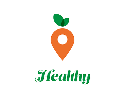Carrot Logo carrot food green health healthy icon local logo map orange organic pin