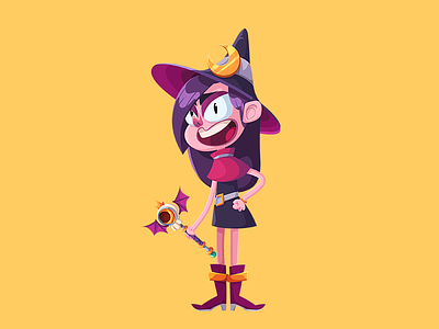 Witch 2d cartoon character design rpg witch