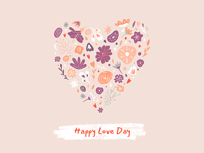 Happy love day! cute design digital illustration flowers illustration love lovely patterns procreate soft colours valentine