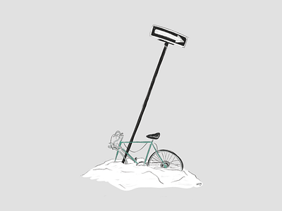 A bike stranded in the snow in Montreal