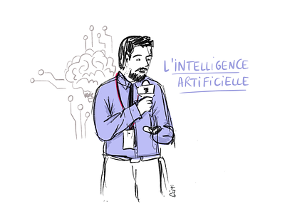 Artificial intelligence artificialintelligence conference illustration iot people illustration procreate purple sketch startups talk