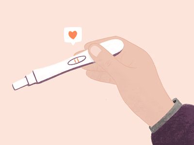 The good news! digital illustration illustration pregnancy pregnancy test procreate soft women