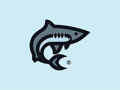 Thicklines Shark Logomark bold brand identity branding colour design icon illustration logo modernism thick line vector