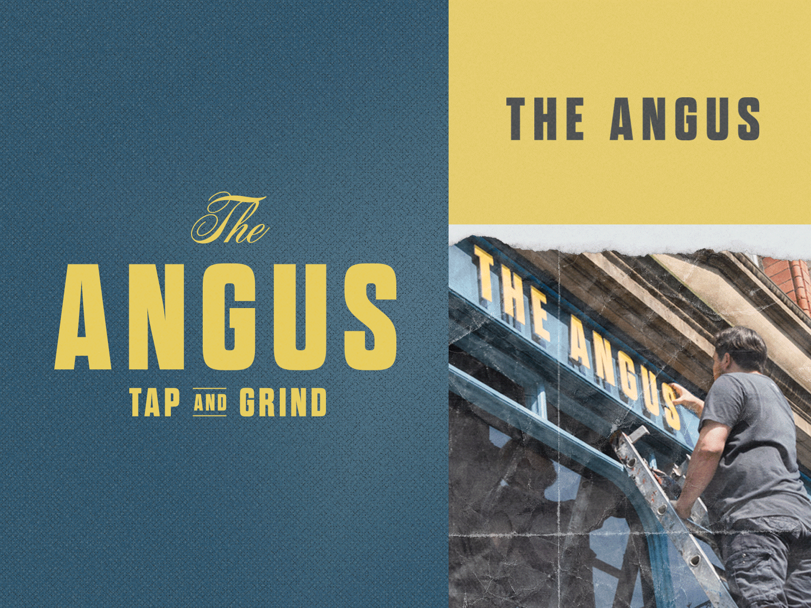 The Angus Tap & Grind bar brand collateral brand colours brand identity branding creative design creators design logo logo design modernism restaurant typography ui vector