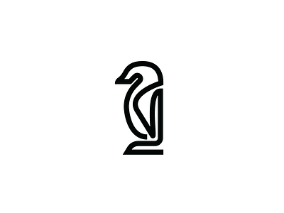 Penguin Logo bold continuous line design freelance graphics logo logodesign minimal modernism penguin thicklines