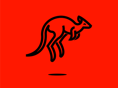 Kangaroo animal badge design illustration logo logomark vector