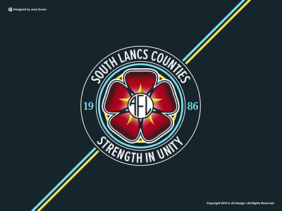 South Lancashire Counties AFL athlete bold brand identity branding branding concept color crest logo football illustration leagues logo modernism soccer soccer badge soccer logo sports sports team team thick lines typography