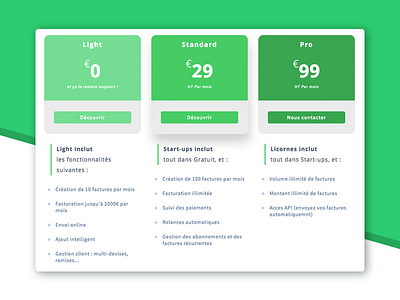 Pricing Plans green plans pricing
