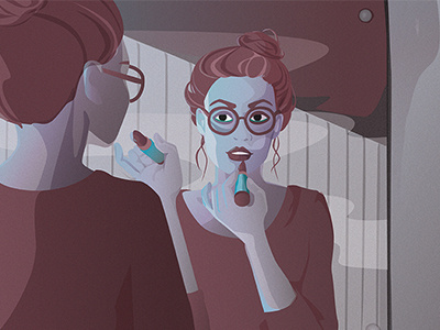Lipstick colourpalette computer illustration scene vector