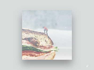 "Calorie Climbing" collageart graphic design illustration