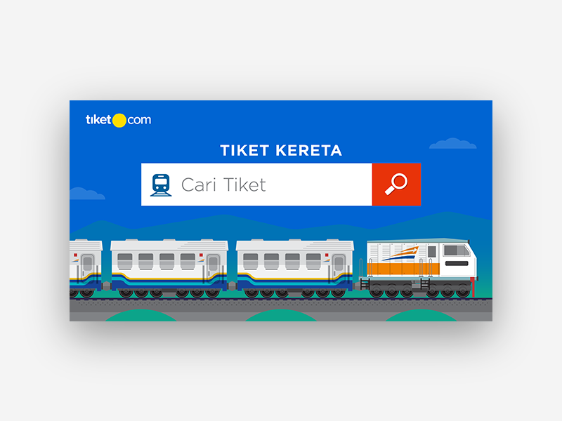 tiket.com train product - searchbox vector branding graphic design illustration
