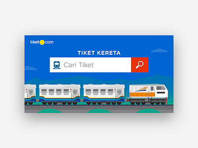 tiket.com train product - searchbox branding graphic design illustration vector