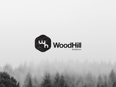 WoodHill Residence (logomark & logotype option) branding graphic design logo