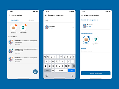 Employee App - Give Recognition