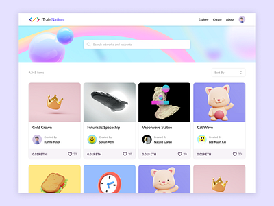 NFT Website - Explore/Search marketplace nft ui ui design website