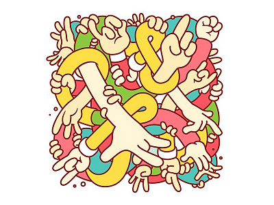 Hand Study colour digital drugs hands illustration intense maze party vector