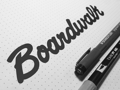 Boardwalk Lettering boardwalk brushpen dotgrid ink lettering paper