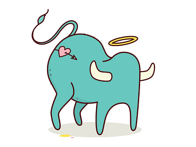 Bull angel bull digital illustration party vector