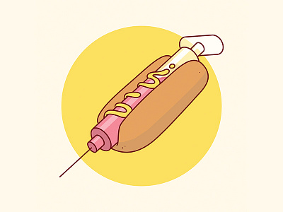 Beef Injection digital dog hot hotdog illustration vector