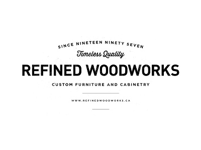 Refined Woodworks design seal stamp typography woodworking