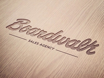 Boardwalk Logo - Engraved engraved lettering logo type typography wood