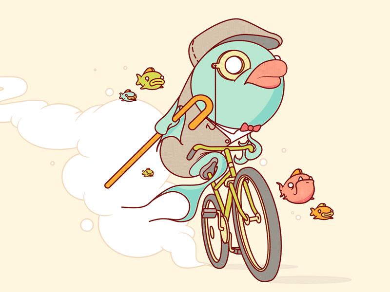 Fish on a Bike [GIF]