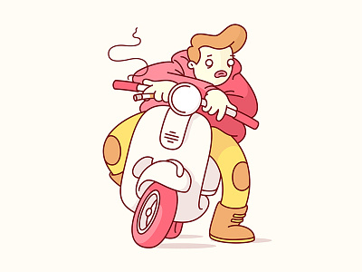 Lost character draw drawing illustration lost vector vespa