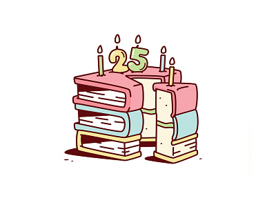 Bookstore Anniversary book cake editorial draw drawing icons illustration sketch sketchbook