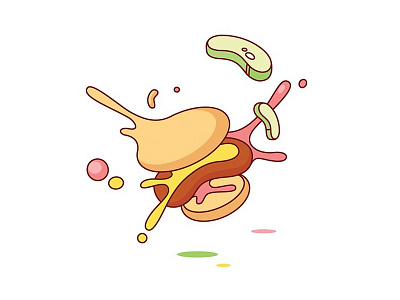 Exploding Hamburger exploding hamburger illustration