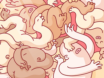 Fresh (Detail) character complex gore humor illustration meat pattern vector