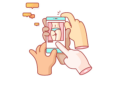 Social Interaction humor illustration instagram social vector