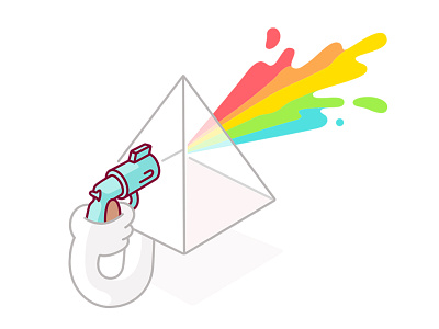 Lights Out burst character colour geometry gun illustration rainbow shapes suicide