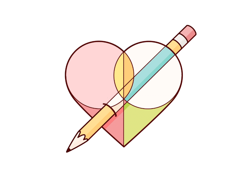 Design ♡ animation burnt geometry heart illustration loop pencil shapes toast