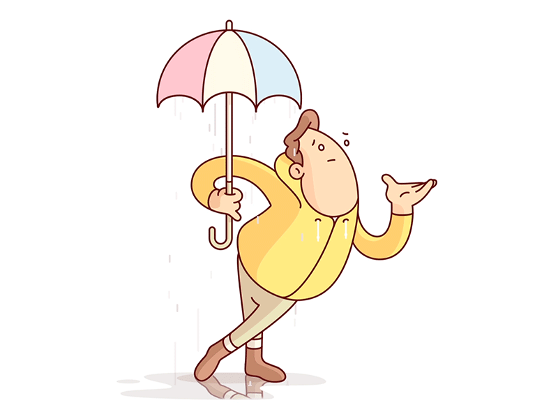 Rainy Daze character gif illustration mental health rain umbrella weather