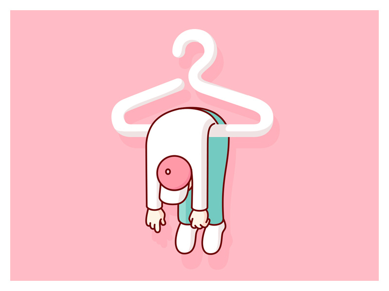 Hang Man coat hanger characters design character humor coathanger illustration