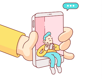 • • • animation character characters design gif hand illustration objects phone social