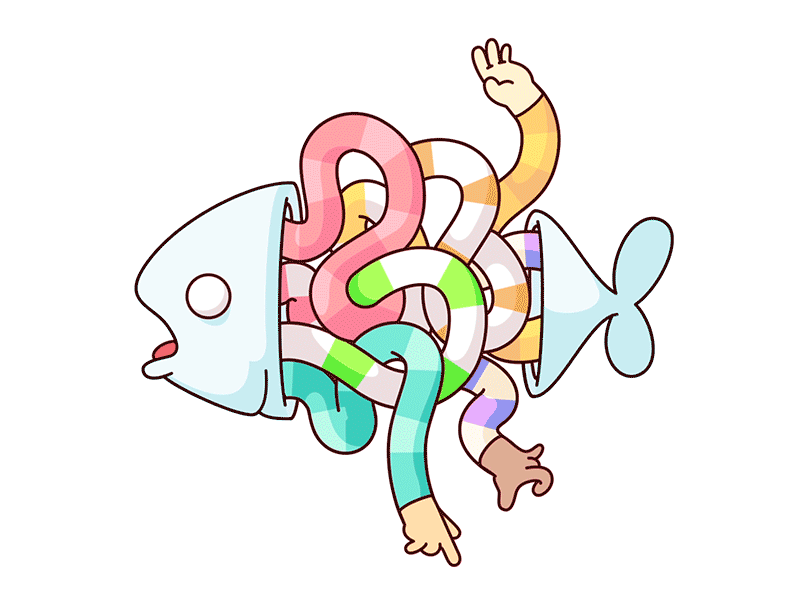 Fish Guts design digital geometry gore hands illustration illustrator loop