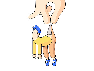 Wedgie character design draw humor illustration vector