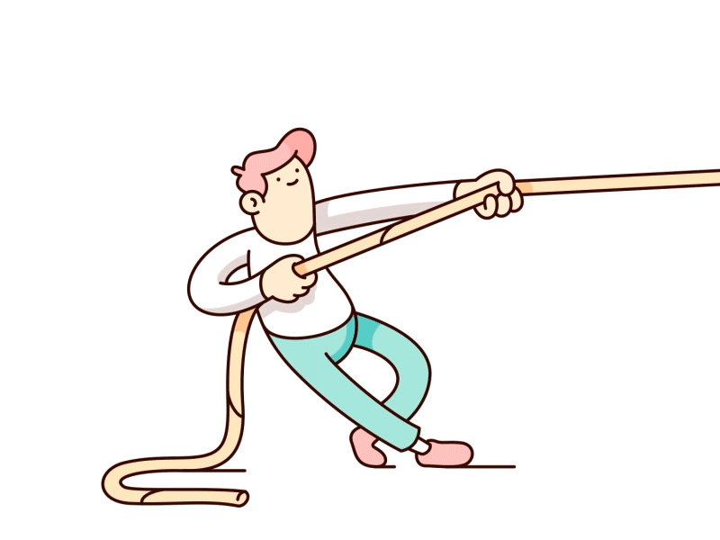 Rope Pull [gif] animation character design drawing geometry humor illustration