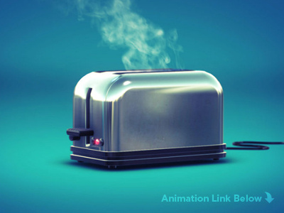 Burnt to perfection. 3d animation burnt color design motion toast toaster