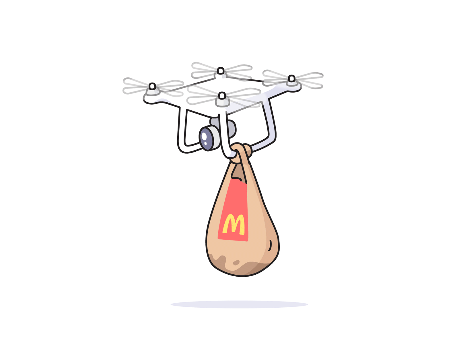 Sky fries 🍟 design dji drone fastfood fly illustration mcdonalds motion phantom vector