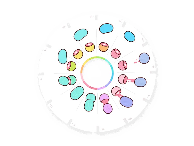 Phenakistoscope animation cells design drawing geometry illusion illustration math rainbow traditional vector wheel