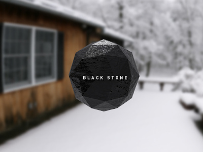 Black Stone 3d album black branding burnt burnttoast cover design lowpoly minimal poly snow stone surreal toast winter