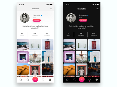 Light VS Dark Mode app design instagram ui ux